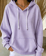 Casual Striped Cotton Hoodie
