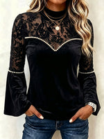 Elegant Mock-Neck Velvet Top