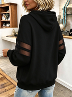 Casual Streetwear Mesh-panel Oversized Cozy Hoodie