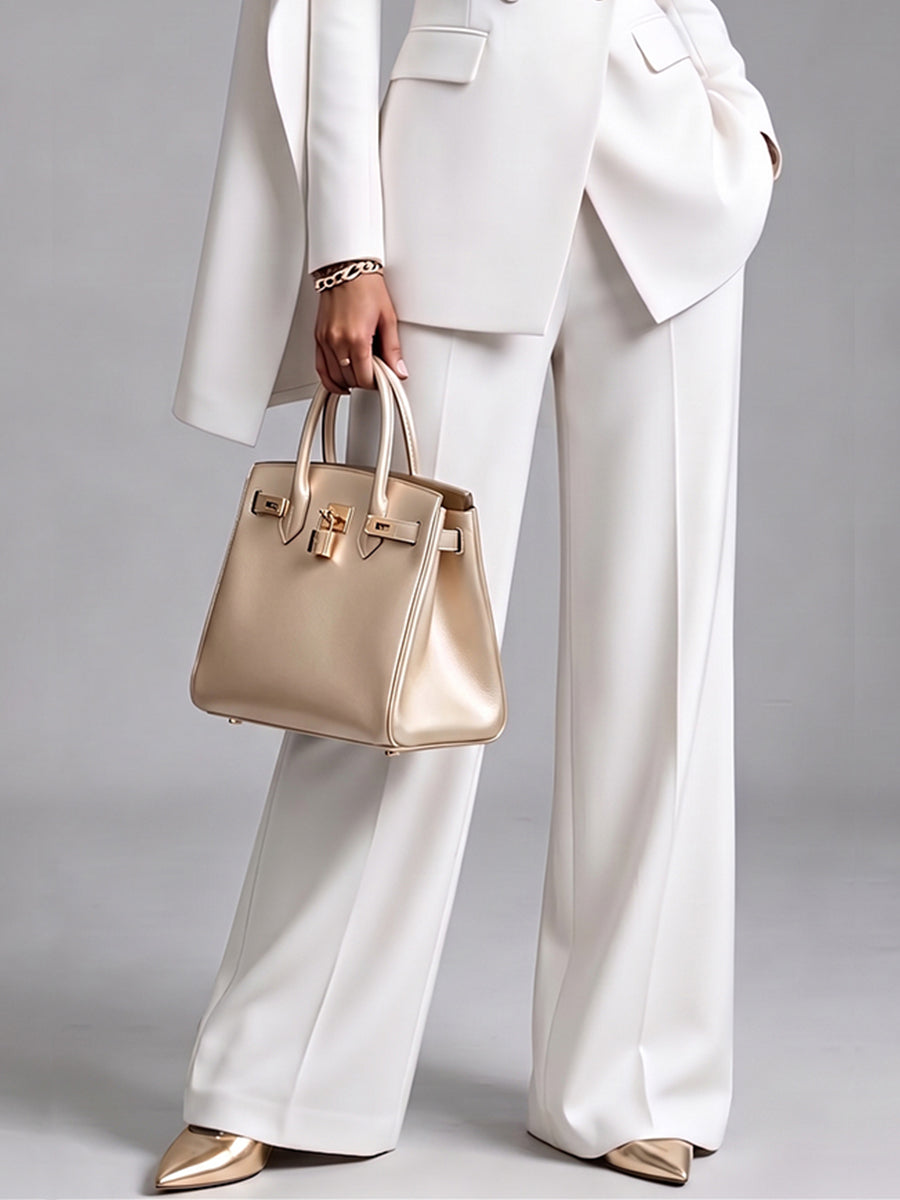 Elegant White Mid Line Pant