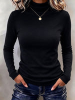 Classic, Versatile, Slim-fit High-neck Knit Top