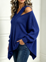 Chic Cozy Cutout Neckline Knit Top