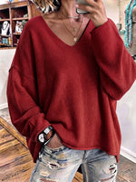 Relaxed V-neck Oversized Sweater