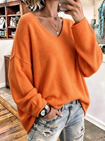 Relaxed V-neck Oversized Sweater