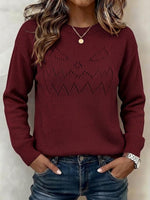 Halloween Solid-color Cutout Lantern-sleeve Pullover Sweater