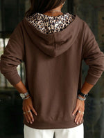 Leopard‑lined Full Zip Hoodie Jacket