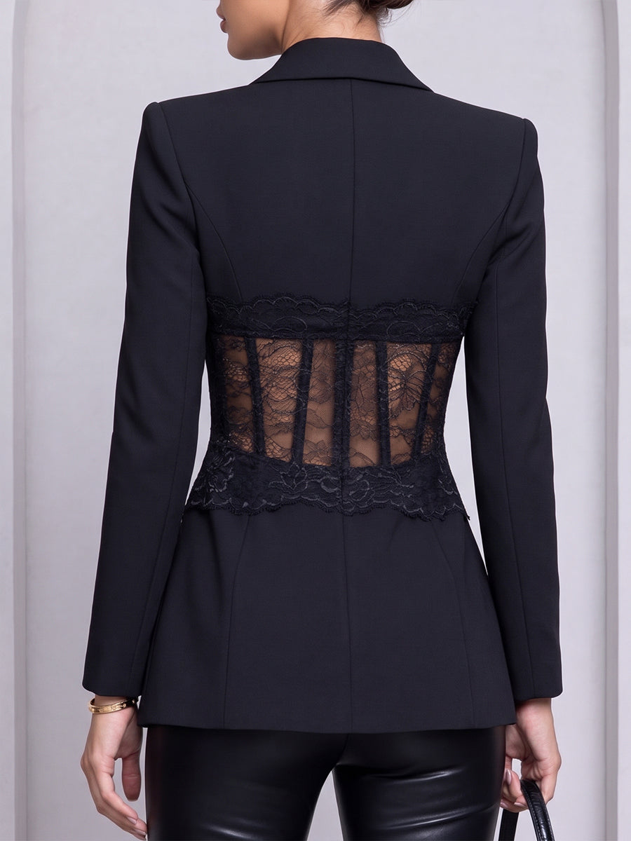 Chic Sheer Lace Corset Blazer