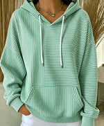 Casual Striped Cotton Hoodie