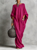 Minimalist Casual Sleeveless Cotton And Linen Long Dress