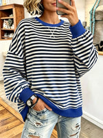 Cozy Striped Casual Pullover Sweatshirt