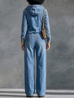 Women's Collared Long-sleeved Casual Loose Denim Cardigan Jacket