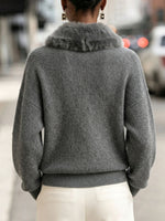 Chic Cozy Plush-collar Cardigan Sweater