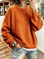 Cozy Oversized Basic Model Thickened Ribbed Knit Sweater