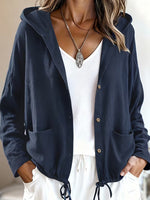 Adjustable Drawstring Hooded Lightweight Jacket