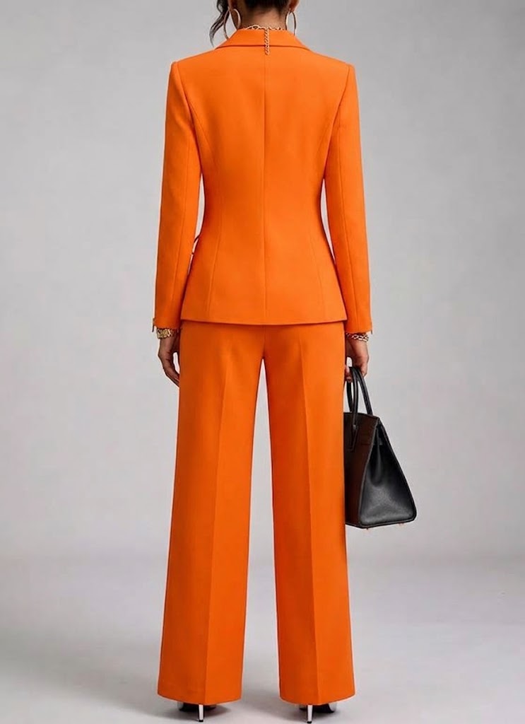Stylish Orange Trousers With A Sharp Cut
