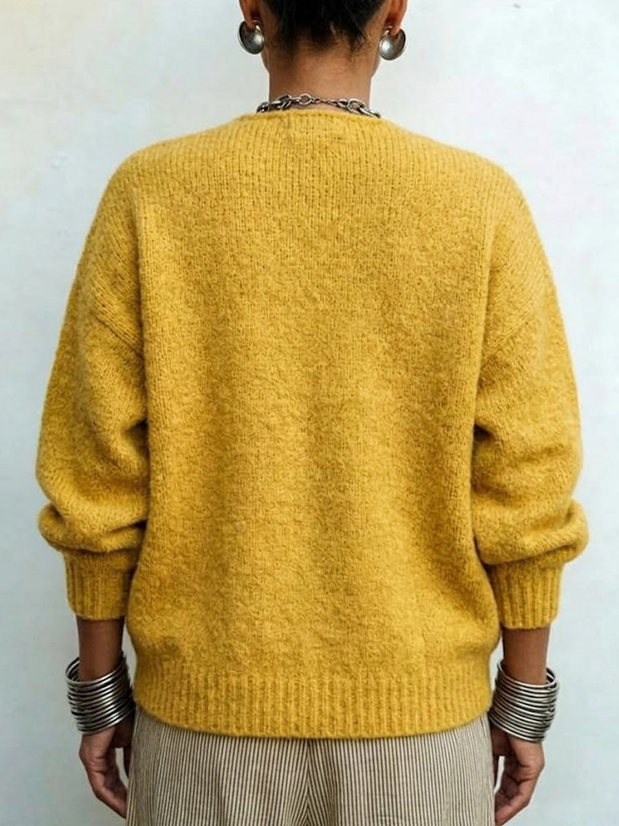 Asymmetric Button-front Knit Cardigan
