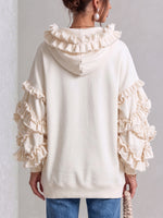 Romatic Statement Ruffled Oversized Hoodie