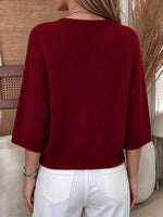 Classic Button-Front Short-Sleeve Knit Top