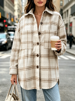 Casual Loose Plaid Shirt-jacket