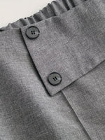 Chic And Sophisticated Grey Wide-leg Trousers With A Wrap-waist Design.