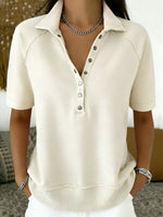 Casual And Cozy Short-sleeved Cotton Sweatshirt