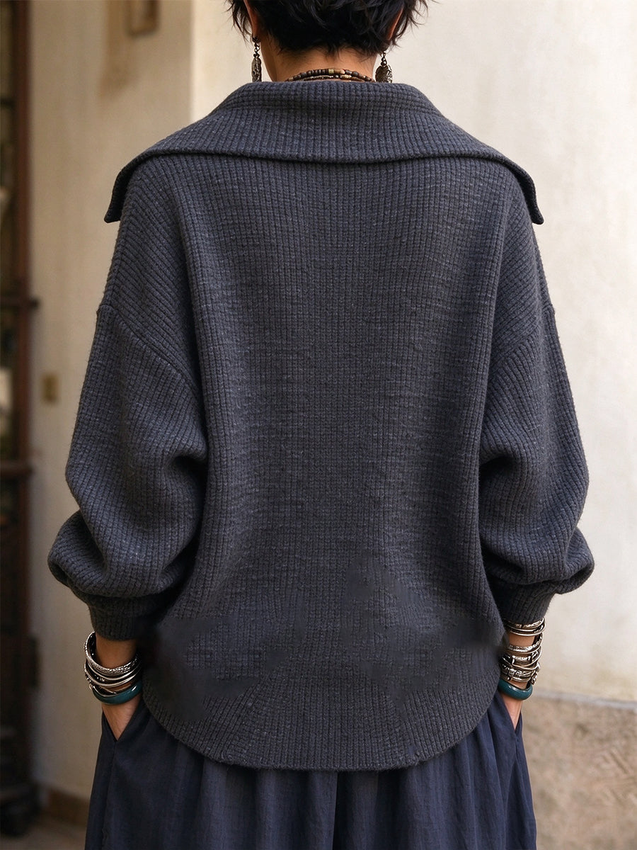 Cozy Ribbed Oversized Button-Front Cardigan