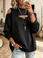 Chic Cutout-Detail Cold-Shoulder Sweatshirt