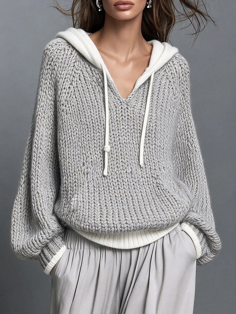 Cozy, Casual, Chunky-knit Hooded Sweater