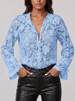 Women's Solid Color Round Neck Long Sleeve Casual Loose Embroidered Cardigan
