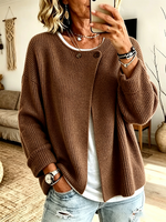 Cozy Ribbed Asymmetrical Knit Cardigan