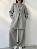 Chic Relaxed Heather Grey Two-Piece Lounge Set
