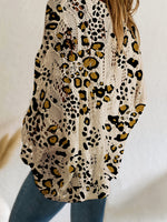 Boho Leopard Print Knit Pullover