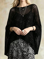 Chic Black Sequined Sweater