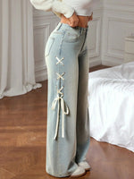 Stylish Casual Side-lace-up Jeans