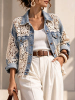 Boho Lace Patchwork Denim Jacket