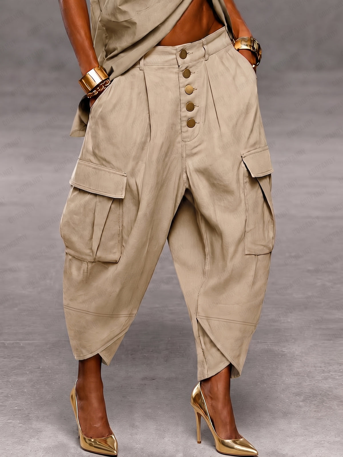 Cozy Utility Cargo Harem Pants