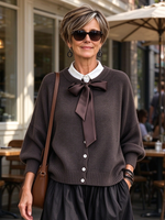 Casual Elegant Bowknot Knit Cardigan