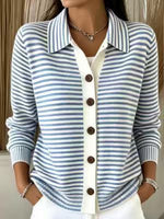 Cozy And Casual Striped Knit Cardigan