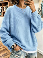 Cozy Oversized Basic Model Thickened Ribbed Knit Sweater