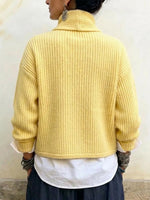 Relaxed-fit Ribbed Knit Cardigan With A Crossover Neckline And Side-button Closure