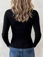 Chic Ribbed Knit Top With Lace-up And Cut-out Details