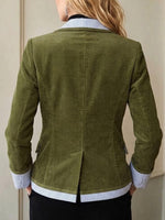 Casual Striped Corduroy Patchwork Jacket