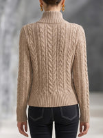 Chic Cable-knit Cardigan With Leather Button Details
