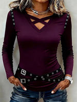 Edgy Stylish Criss-cross Long-sleeve Top