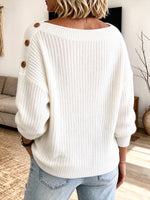 Cozy Textured Off-The-Shoulder Knit Pullover
