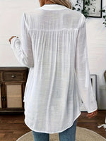 Ethereal Floral Embroidered Henry Neck Tunic Blouse