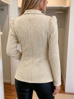 Chic Quilted-pattern Knit Blazer