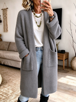 Chic Oversized Longline Open-front Knit Cardigan Sweater