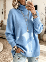 Casual Soft Turtleneck Sweater Top