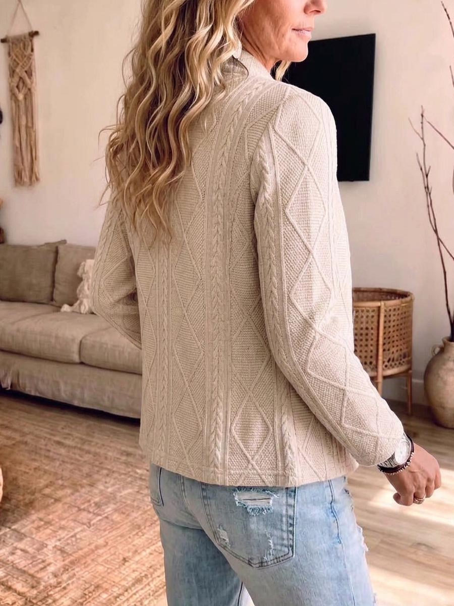 Women's Casual Cable Knit Button-down Cardigan Sweater